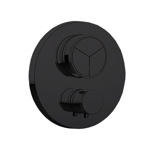 Смеситель для душа Almar Core E176633.MB встраиваемый в стену черный (внешняя часть) с термостатом