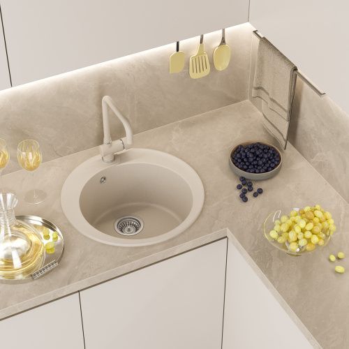 Кухонная мойка Misty Artemida ART-51-02 51х51 цвет бежевый