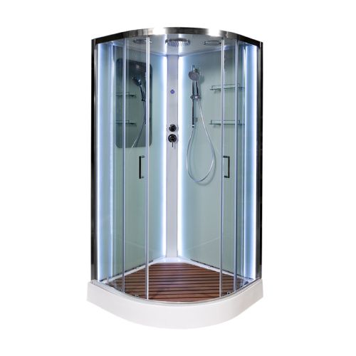 Душевая кабина AvaCan A09LEDKN 90х90 четверть круга с крышей ориентация универсальная