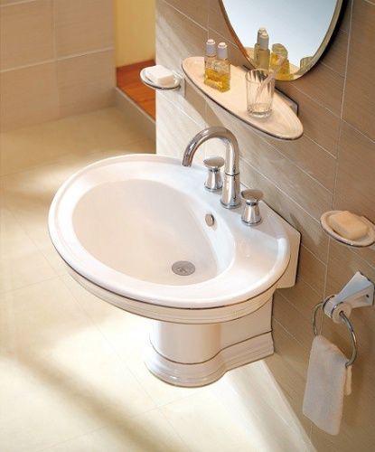 Раковина из санфаянса CeramaLux 1414 75х57 подвесная цвет белый 1 отверстие под смеситель