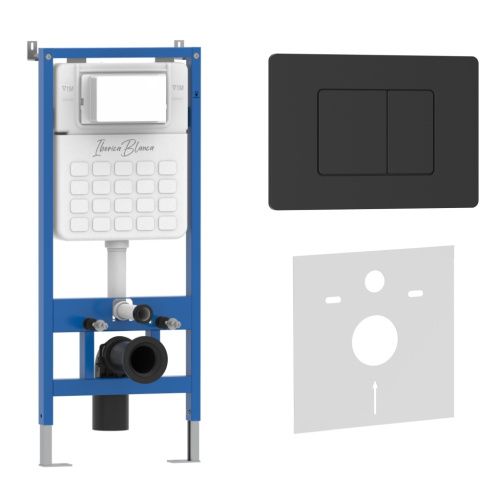 Комплект сантехническая инсталляция с клавишей смыва Iberica Blanca INOX-C IB001.112