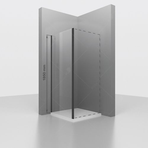 Боковая стенка RGW 352205112-14 120х185 стекло прозрачное профиль черный