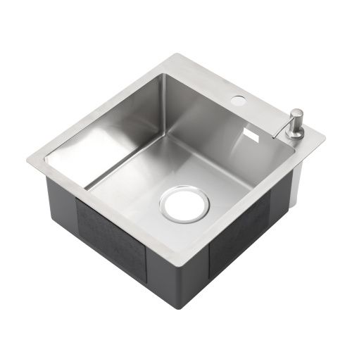 Кухонная мойка Melana ProfLine MLN-R44485HK+дозатор 44х49 цвет сатин поверхность матовая