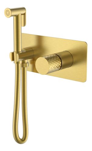 Гигиенический душ со смесителем Boheme Stick 127-MG золото матовое