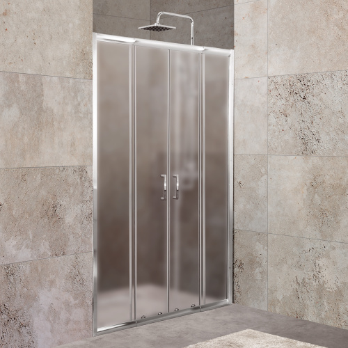 Душевая дверь BelBagno UNIQUE UNIQUE-BF-2-170/200-P-Cr 170х190 стекло рифленое профиль хром