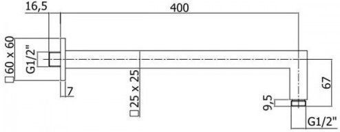 Верхний душ с держателем Paffoni Syncro King ZSOF078CR + ZSOF063CR хром - фото 3