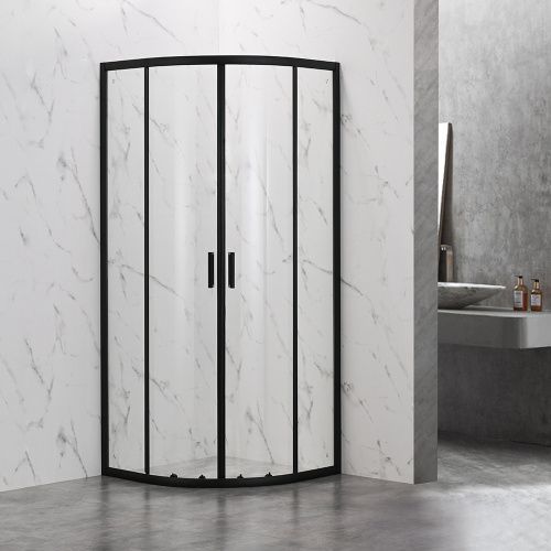 Душевой уголок Veconi Rovigo RV202B-90-01-C4 90х90 стекло прозрачное профиль черный матовый без поддона