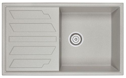 Кухонная мойка Granula 8601, БАЗАЛЬТ 86х50 цвет серый поверхность матовая
