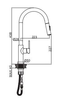 Смеситель для кухни AQG SORT 05SOR510CR на столешницу хром - фото 2