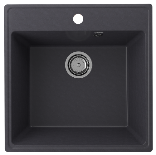 Кухонная мойка Ulgran Quartz Forte 505-08 51х51 цвет черный поверхность матовая
