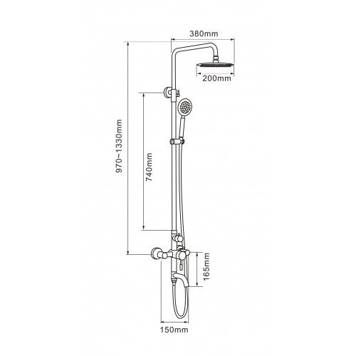 Душевая стойка Melana 1001P настенная - фото 2
