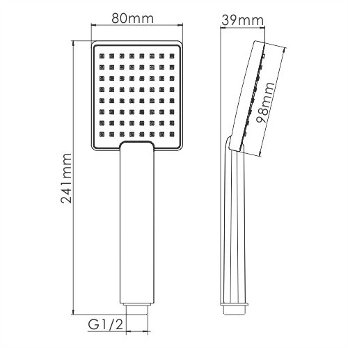 Душевая лейка WasserKRAFT  A141 квадратная - фото 3