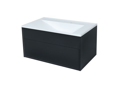 Тумба с раковиной Uperwood Lotus Premium 39340207461 80х50х44 цвет черный матовый