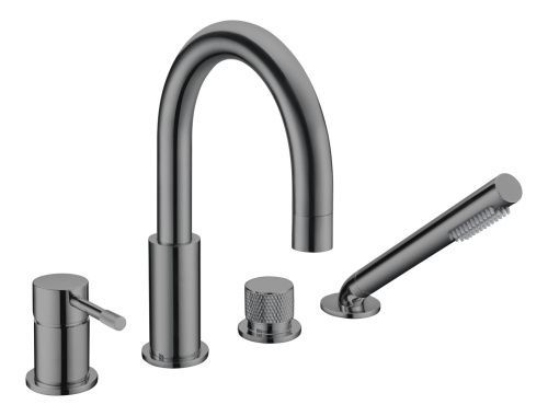 Смеситель Boheme Uno 460-SGM на борт ванны графит глянцевый