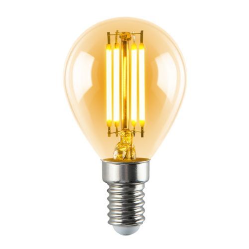 Лампа светодиодная филаментная Volpe LED-G45-5W/AMBER/E14/VLF