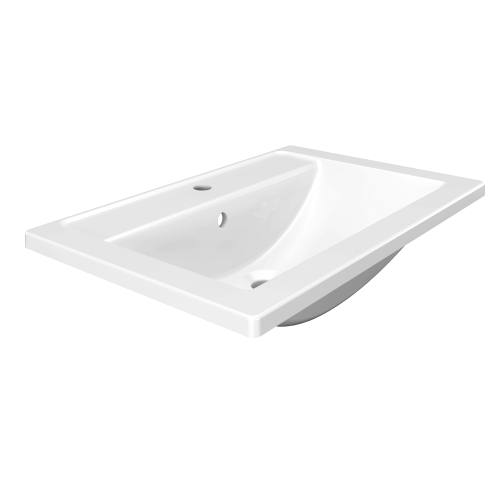 Раковина из литьевого мрамора Paola Paola Mario 700 70х46 полувстраиваемая цвет белый глянцевый