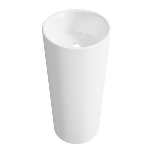 Раковина из сантехнического фарфора Wellsee Callipy Art 338902000 40х40 напольная цвет белый глянцевый без отверстий под смеситель