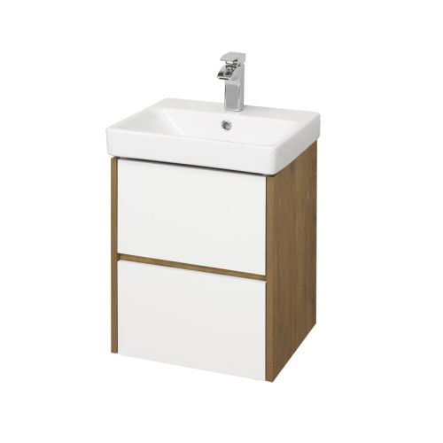 Тумба под раковину Aquaton Сканди 1A251601SDZ90 40х40 подвесная цвет белый/коричневый