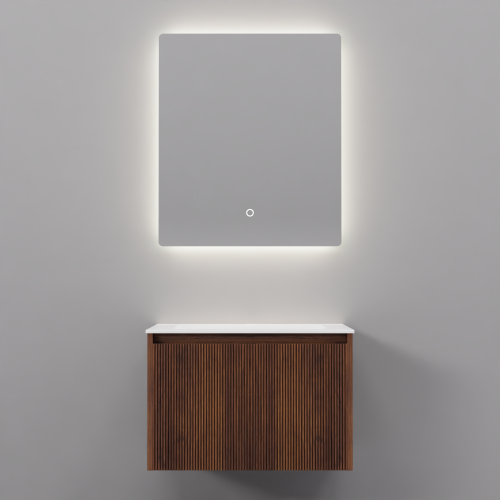 Тумба с раковиной+зеркало Art Decco Camilla (Камилла) ACM06W22S2M0 60x45x40 подвесная цвет черный орех