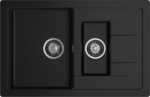 Кухонная мойка Granfest Quadro Q-775KL черный 77х50 цвет черный поверхность матовая