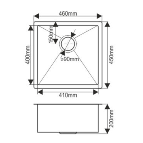 Кухонная мойка Melana ProfLine D4645HG золото 46х45 цвет золото поверхность матовая - фото 2