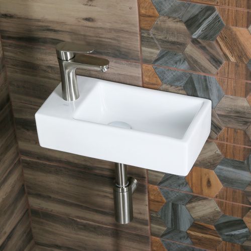 Раковина из сантехнического фарфора Melana 9048DR-805 40х20 накладная цвет белый 1 отверстие под смеситель