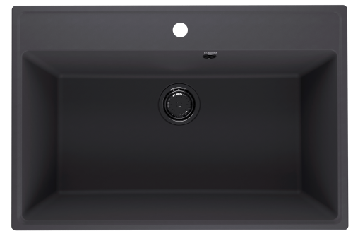 Кухонная мойка Ulgran Quartz Forte 760-08 76х51 цвет черный поверхность матовая