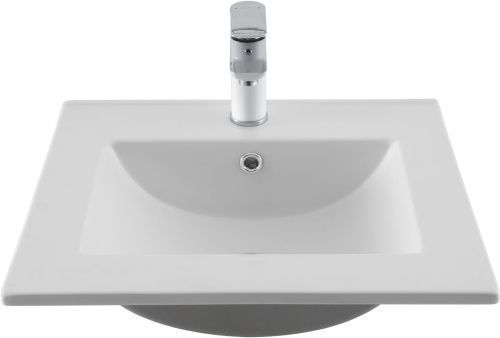 Раковина керамическая Aquanet Flat 00330428 52х42 полувстраиваемая цвет белый 1 отверстие под смеситель