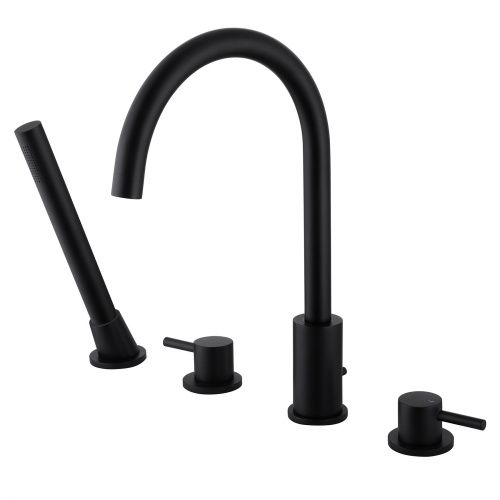 Смеситель ABBER Wasser Kreis AF8113B на борт ванны черный матовый