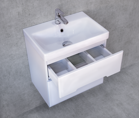 Тумба под раковину Jorno MODUO SLIM Mod.01.50/P/W 50х35х47 подвесная цвет белый - фото 2