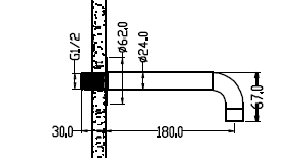 Излив Boheme Fusion 625-NB настенный никель - фото 2