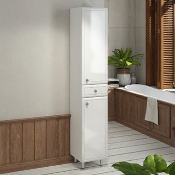 Шкаф-пенал Comforty Сочи 00004136987CF 35х32х190 подвесной цвет белый