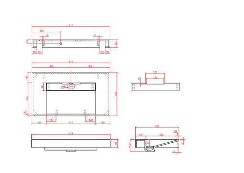 Раковина из искусственного камня Armadi Art Flat 859-080-NM 81х45 подвесная цвет черный без отверстий под смеситель - фото 2