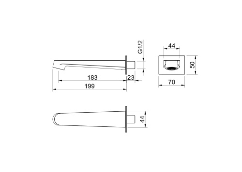 Излив для ванны Aquatek ОБЕРОН AQ1241CR настенный хром - фото 4