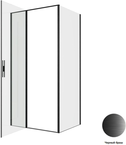 Душевой уголок Allen Brau Priority 3.31030.BBA + 3.31042.BBA 100х80 стекло прозрачное профиль черный без поддона - фото 4