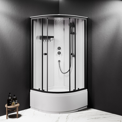 Душевая кабина Am.Pm X-Joy W94C-401A-090BT 88х88 четверть круга без крыши ориентация универсальная - фото 3