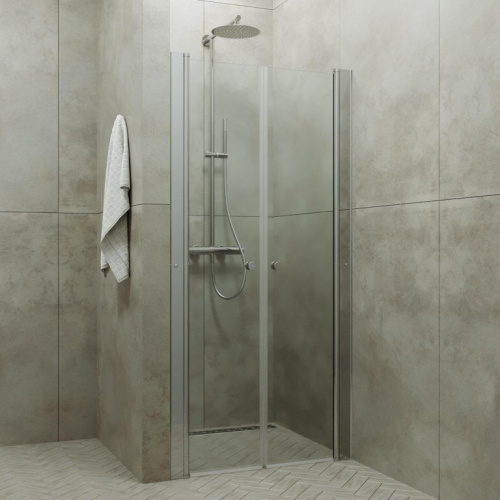 Душевая дверь Тритон Дабл Щ0000036861 90х185 стекло прозрачное профиль хром - фото 3