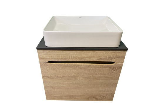 Тумба с раковиной Sintesi STL.W7017_SIN-LVB-APP-407 60х55х50 подвесная цвет бежевый - фото 4