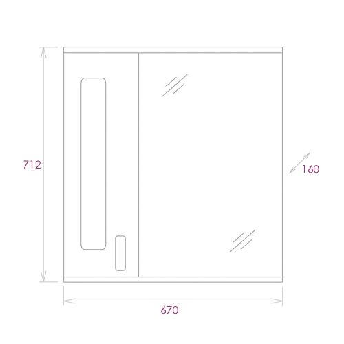 Зеркало-шкаф Onika Кристалл 206705 67х16х71 подвесной цвет белый - фото 3