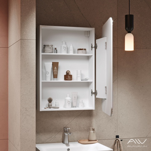Зеркало-шкаф Alavann Cosmetic ALV0770001 60х15х80 подвесной цвет белый - фото 3