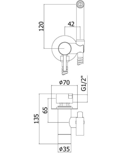 Гигиенический душ со смесителемPaffoni Tweet Round ZDUP110HG встраиваемый в стену золото - фото 3
