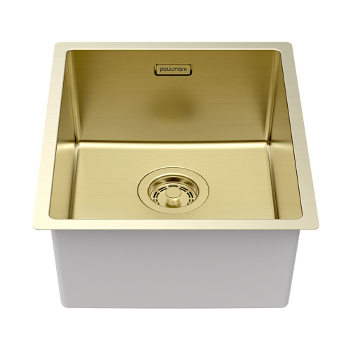 Мойка LASSAN 38 UNI, нерж. сталь, LA38-LG, светлое золото, 380х440мм, Paulmark - фото 2