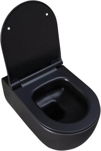 Чаша унитаза подвесная Allen Brau Priority 4.31001.31 цвет черный матовый без сиденья безободковая каскадный смыв - фото 3