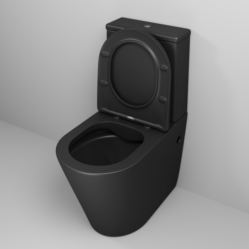Унитаз напольный с бачком Grossman Color GR-4480BMS черный матовый с сиденьем микролифт безободковый каскадный смыв - фото 4
