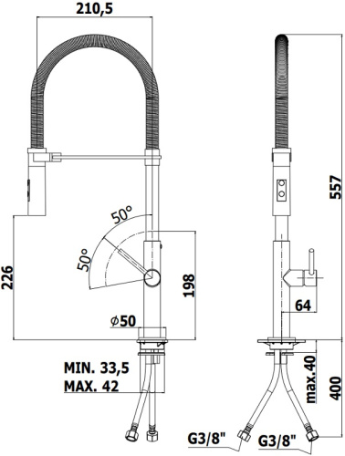 Смеситель для кухни Paffoni CHEF CH179CR на мойку хром - фото 2