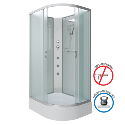Душевая кабина Niagara Classic 339844LBKG 90х80 асимметричная без крыши ориентация левая - фото 2