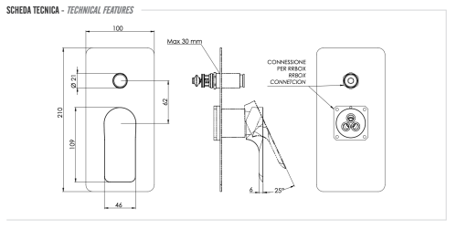 Смеситель для душа Remer Infinity I09KBDO встраиваемый в стену золото глянцевое - фото 2