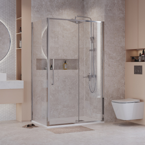 Душевой уголок Niagara Nova NG-66-11A-A90-34 110х90 стекло прозрачное профиль хром глянцевый без поддона - фото 2