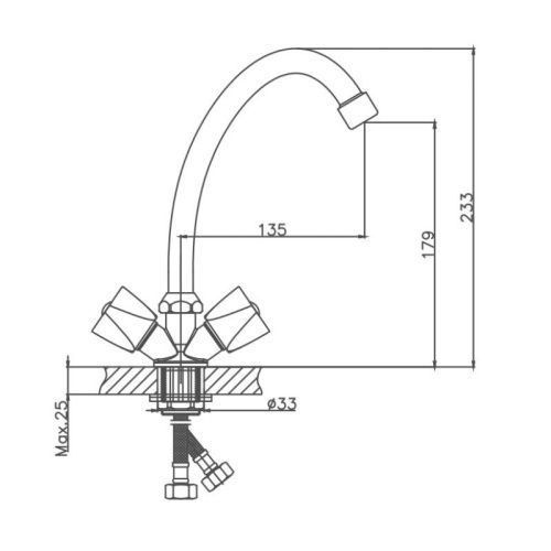 Смеситель для кухни Cron CN4011-2 на мойку хром - фото 3