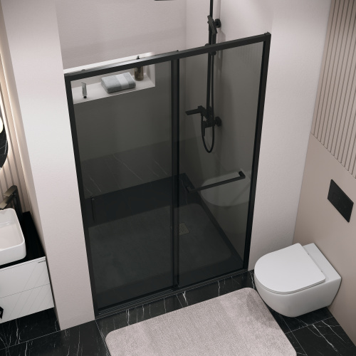 Душевая дверь Grossman Style 100.K33.05.130.21.10 130х195 стекло тонированное профиль черный матовый - фото 5